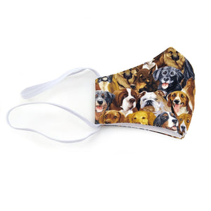 Face mask made from dog print cotton fabric