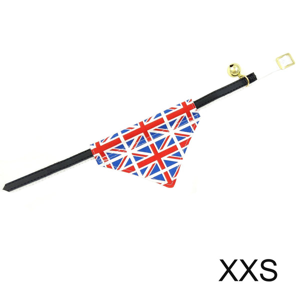 Union Jack cat bandana on collar xxs size