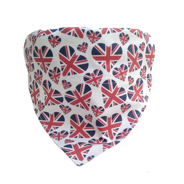 Union Jack hearts dog bandana