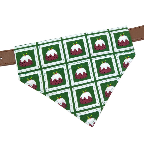 Christmas puddings over the collar dog bandana
