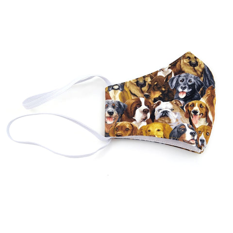 Face mask for dog lovers with elastic fastening