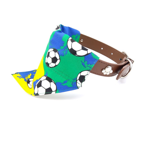 Football dog bandana on collar