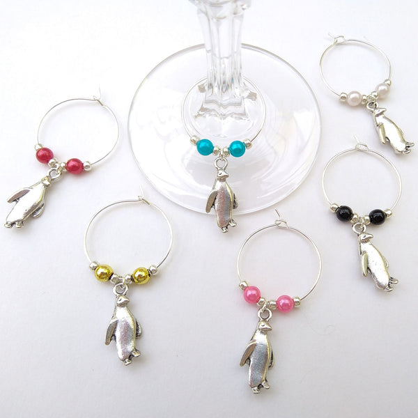 Penguin Wine Glass Charms