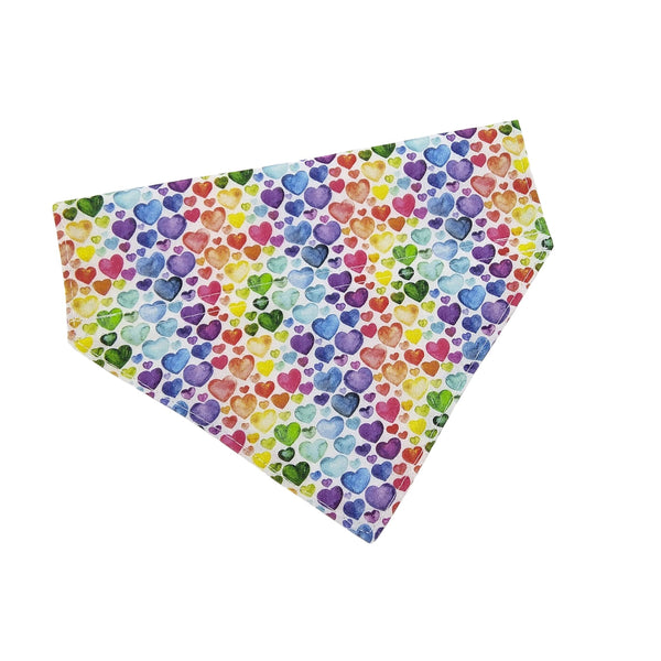 Rainbow hearts dog bandana