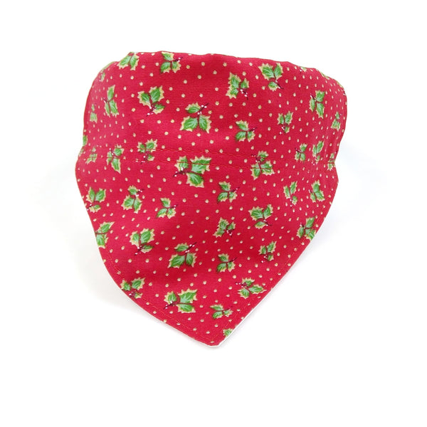 Red Holly Christmas puppy neckerchief