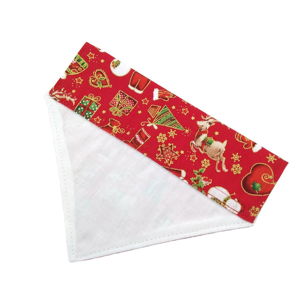 Red lined Santa dog bandana