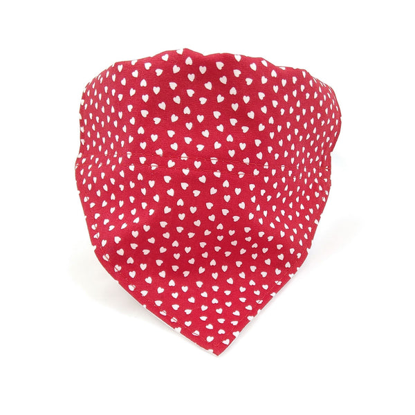 Red hearts dog neckerchief