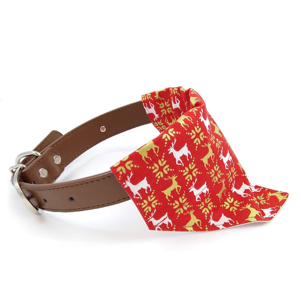 red reindeer dog neckerchief on collar