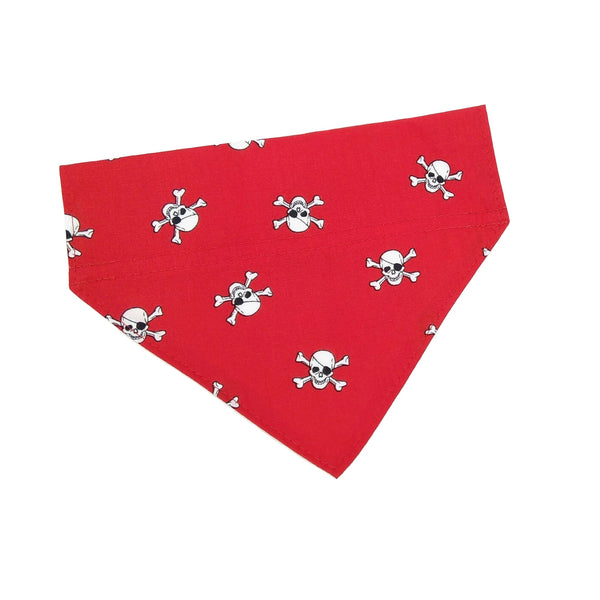 Red skulls dog scarf