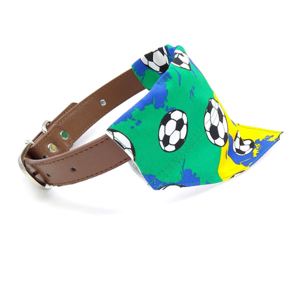 Soccer puppy neckerchief on collar