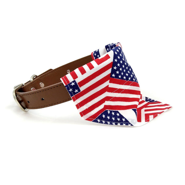 USA flag puppy dog neckerchief on collar