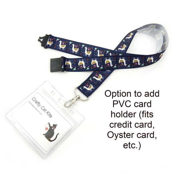 Blue alpaca badge holder with PVC card holder
