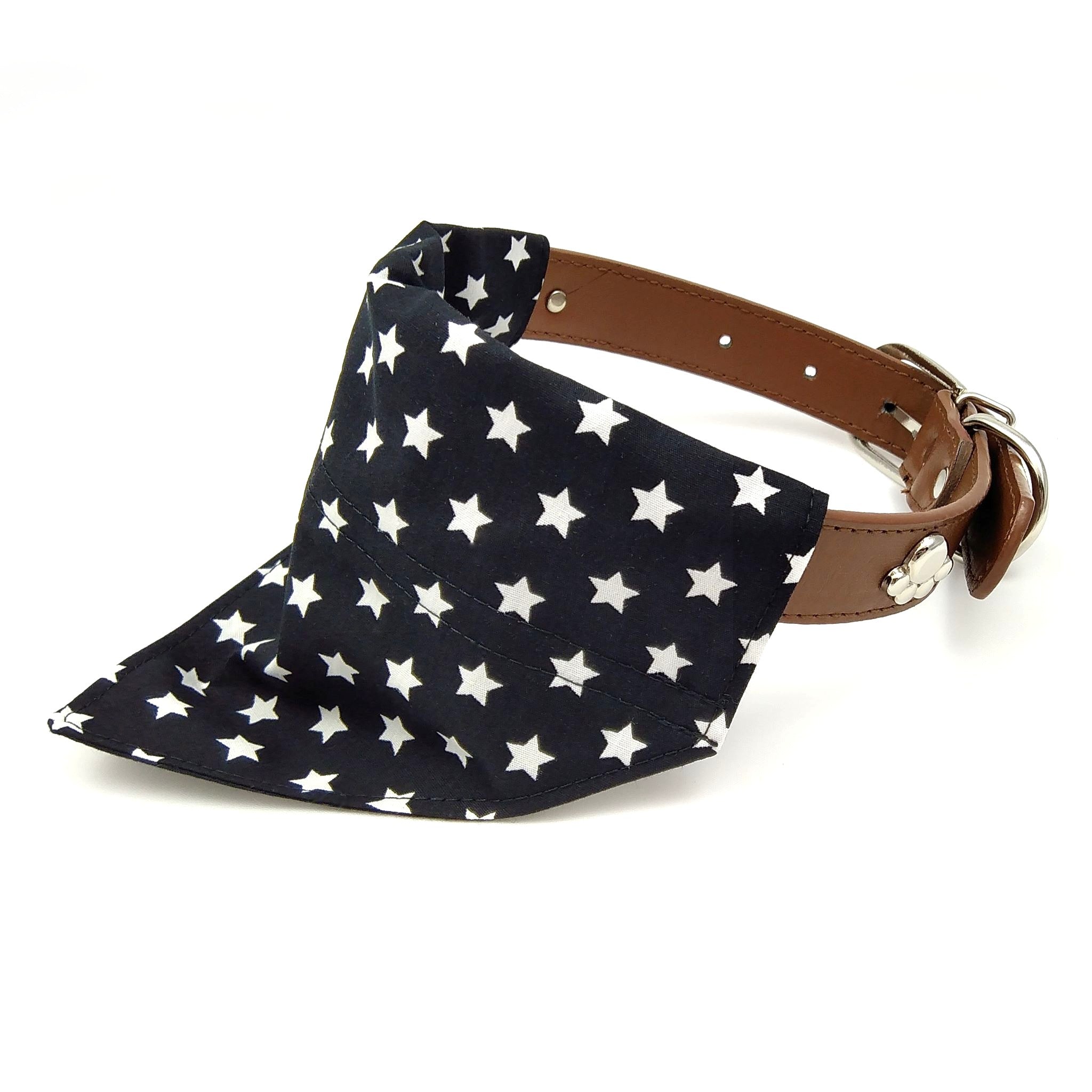 Black dog neckerchief with white stars