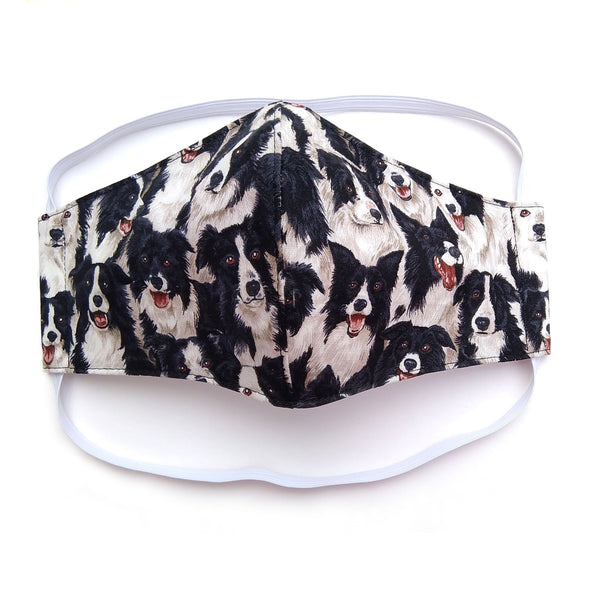 border collie dogs face mask with elastic