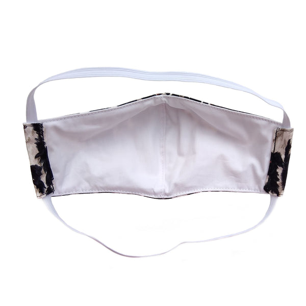 border collie face mask with white lining