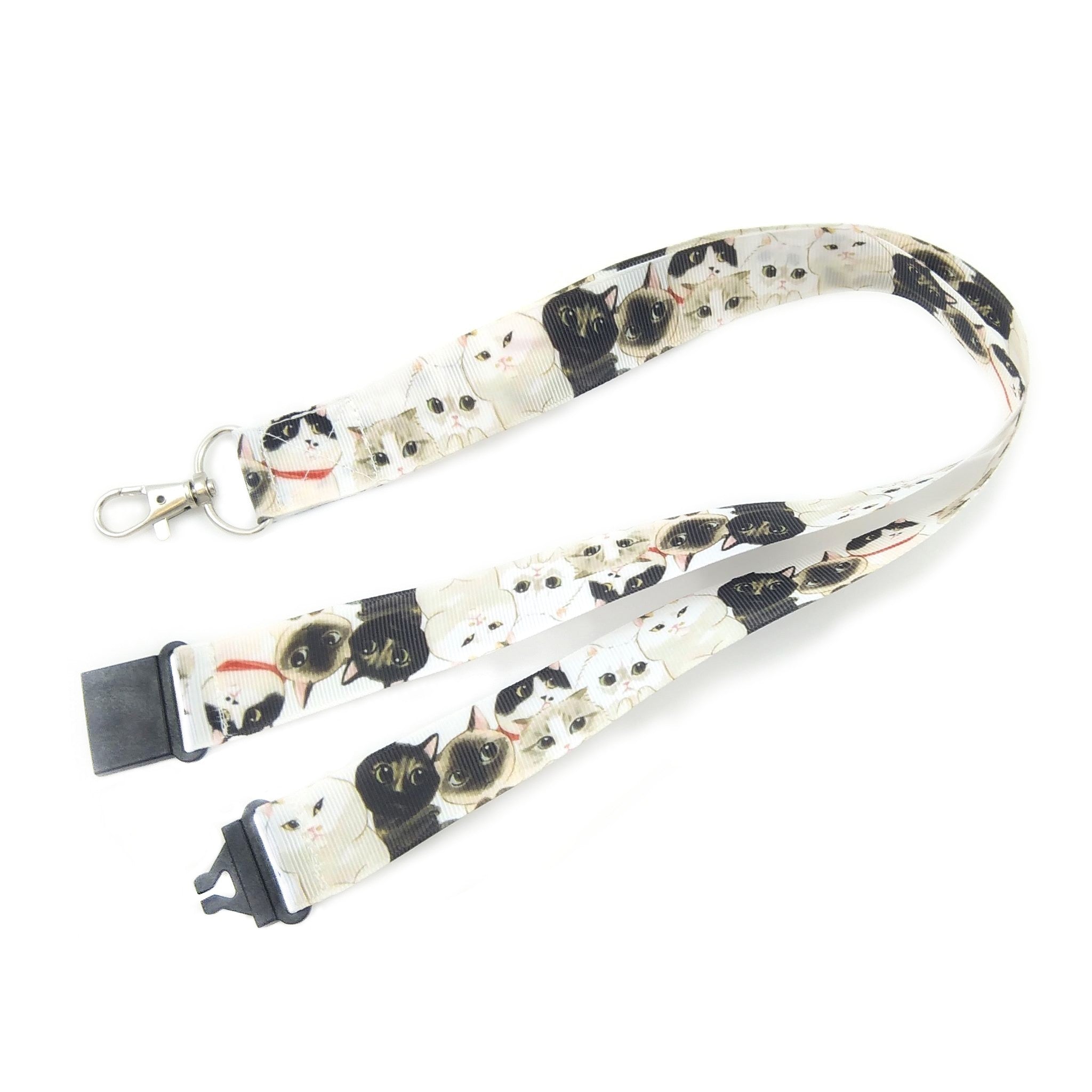 Black and white cats lanyard