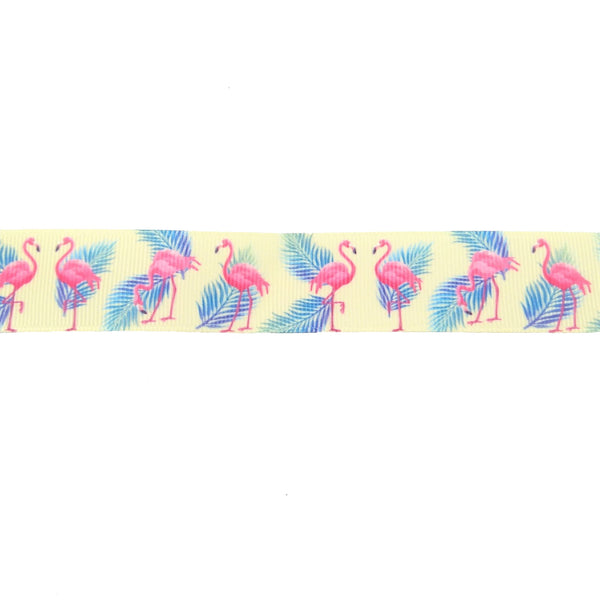 cream flamingo ribbon lanyard