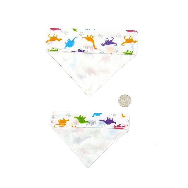 dinosaur cat bandana lined in two sizes