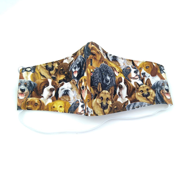 Dog breeds face mask from front