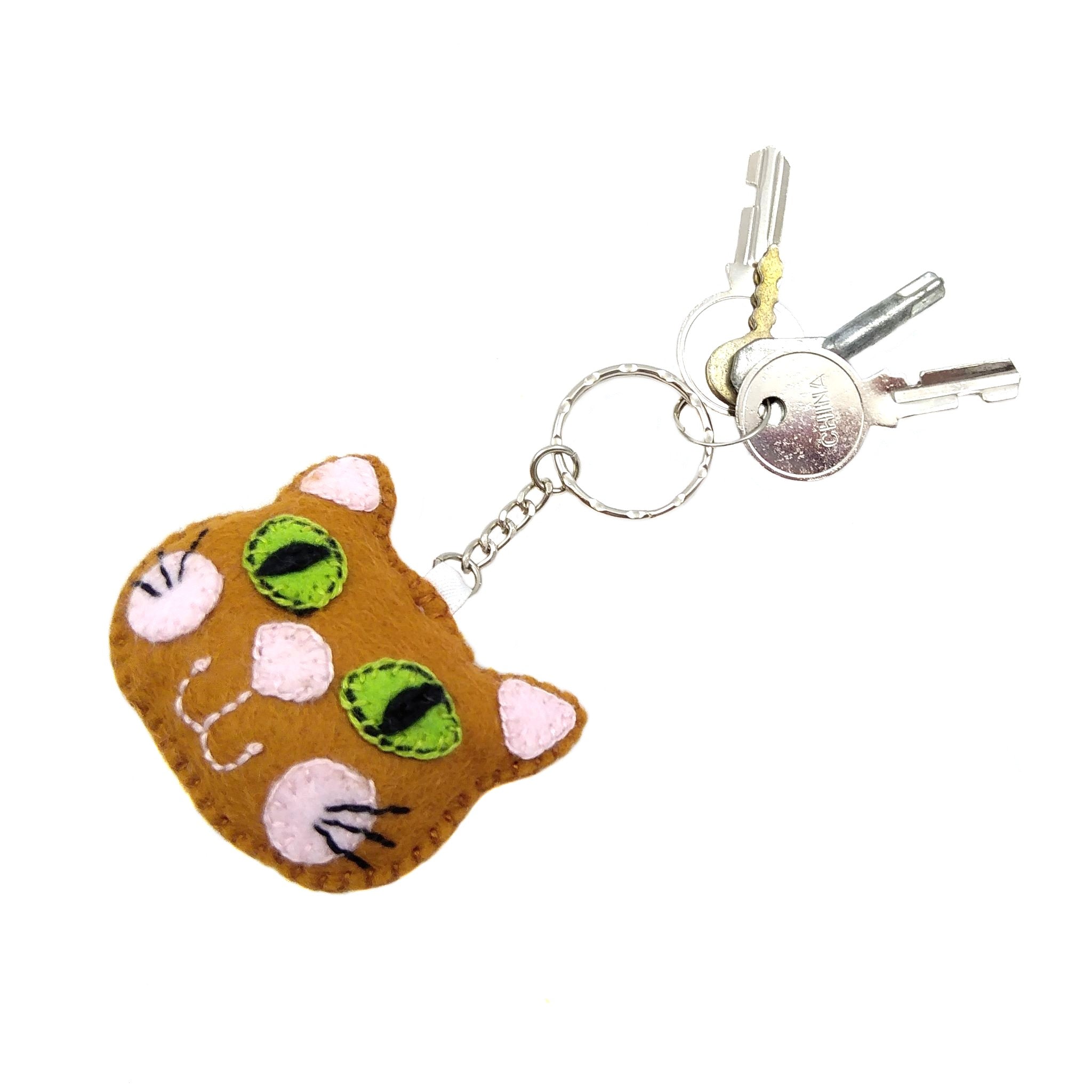 Ginger cat keyring with keys
