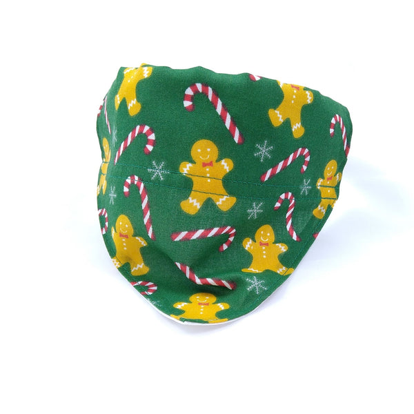 Green Christmas gingerbread man dog neckerchief