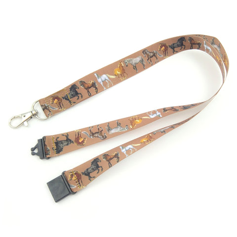 Brown lanyard with horses all along 