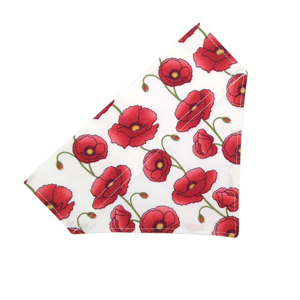 Ivory poppies dog scarf