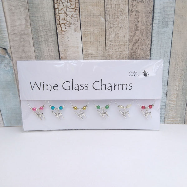 Llama wine glass charms in gift packaging