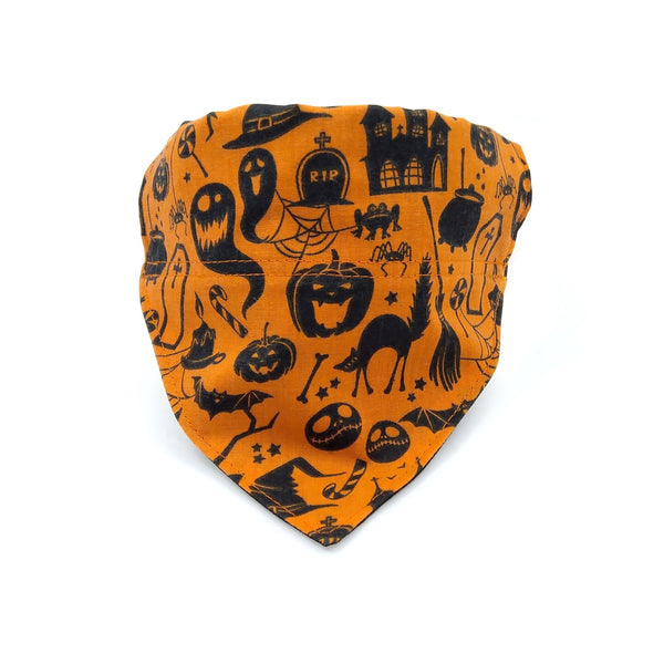 orange and black halloween puppy neckerchief