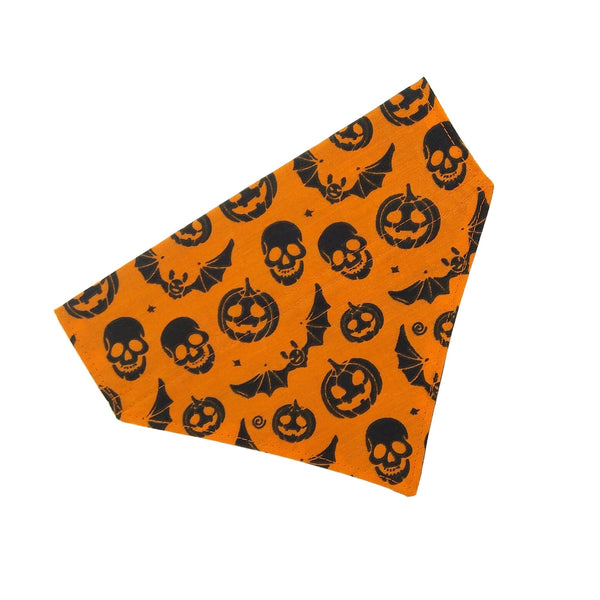 orange halloween slip on dog bandana