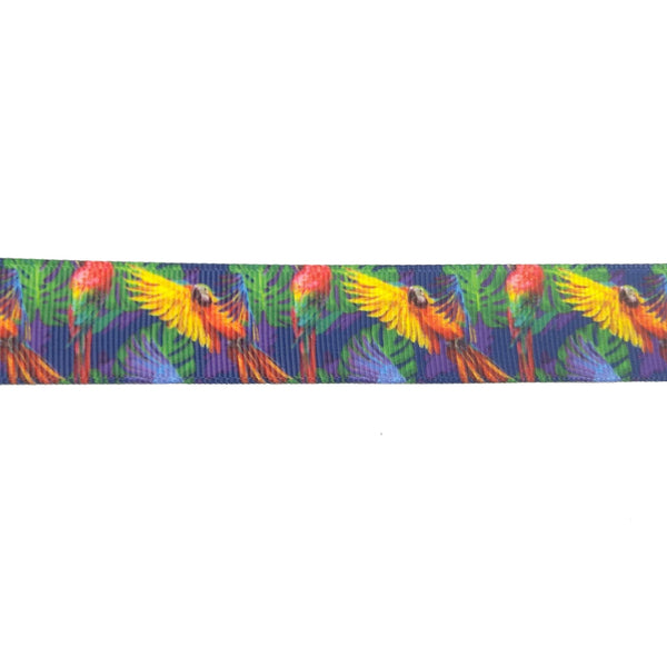 Parrot polyester grosgrain ribbon