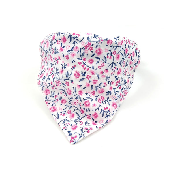 Pink flowers dog neckerchief