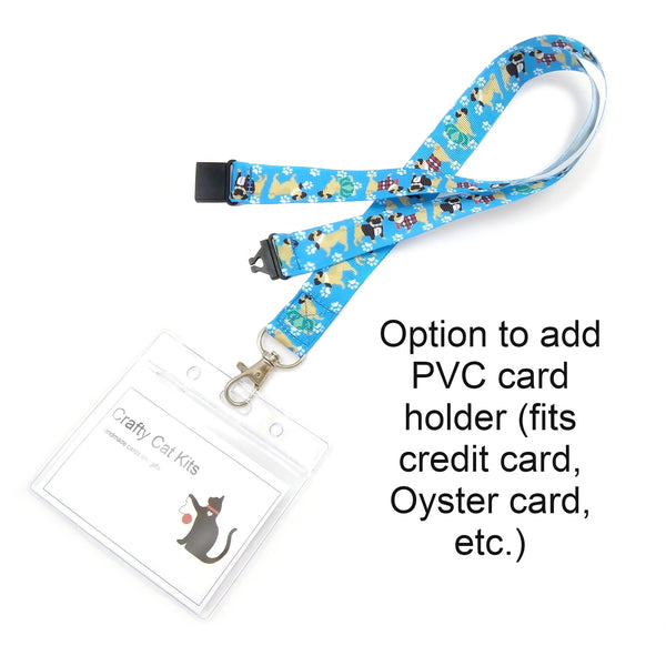 Blue pugs badge holder with PVC card holder