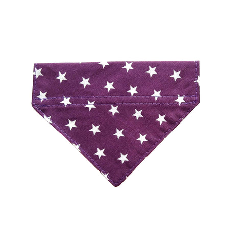 Purple with white stars sale  dog or cat bandana