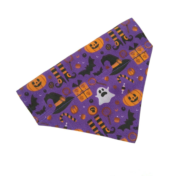 purple halloween slide on puppy bandana