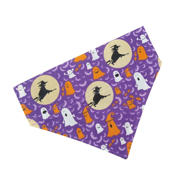 purple witches and ghosts dog bandana