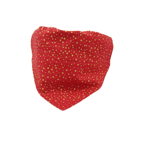 red dog bandana with gold spots