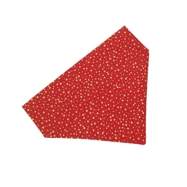 red and gold spots dog bandana