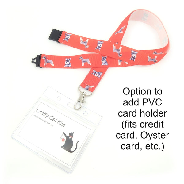 Red schnauzer badge holder with PVC card holder