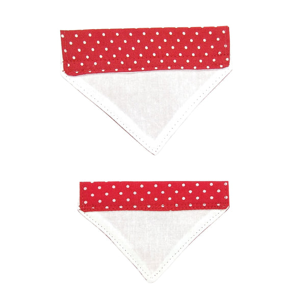 red spots lined slip on cat bandanas