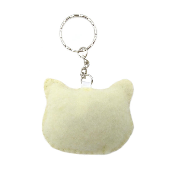 Siamese cat head back keychain