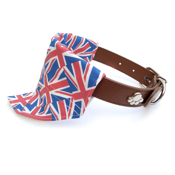 Union Jack puppy bandana on collar