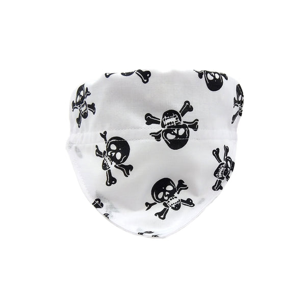 white with black skulls puppy neckerchief